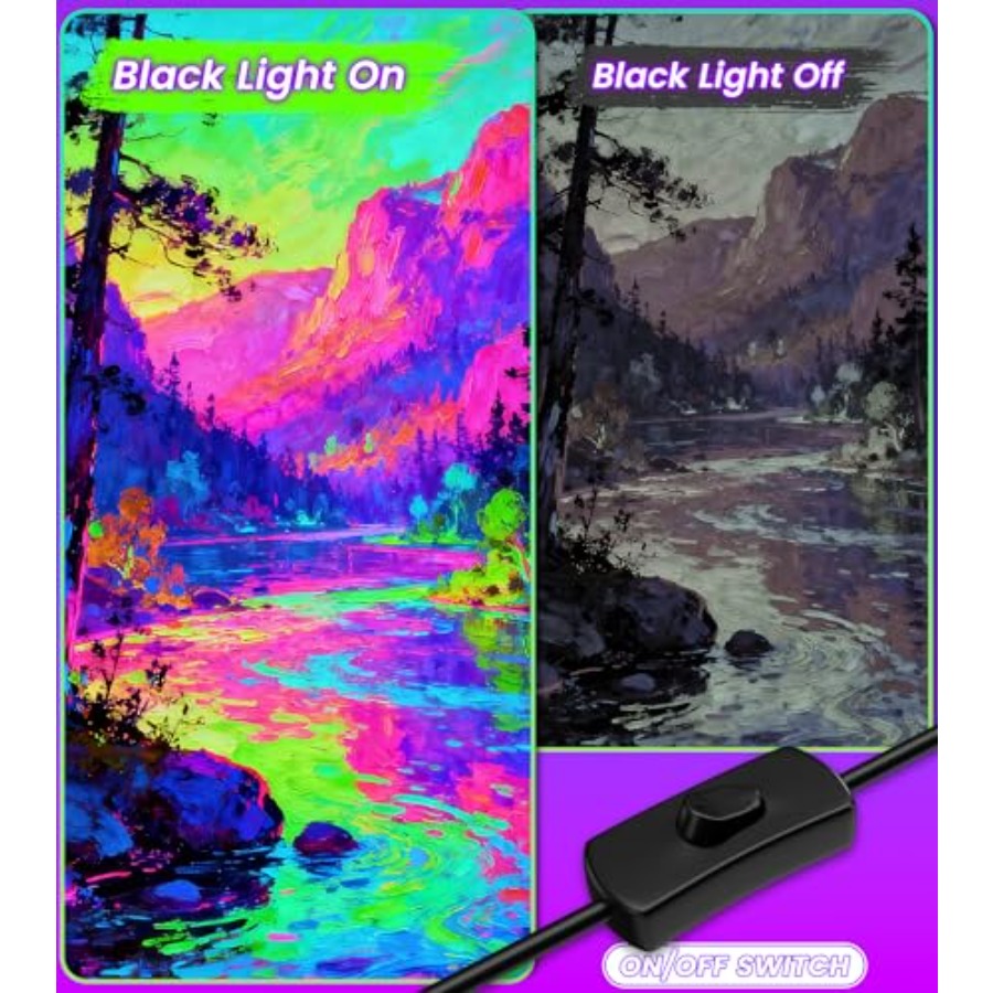 4W 팩 LED 블랙 라이트 바, 풋 케이블+스위치+플 - Light Switch 리뷰 및 가격