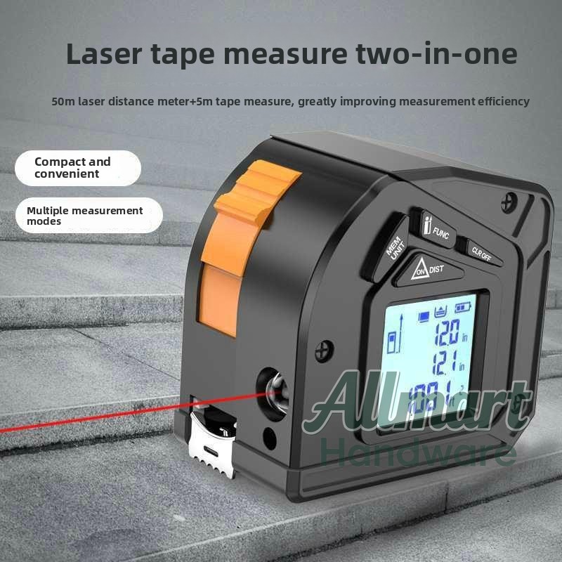 50m 레이저 거리측정기(5m 측정 테이프 포함), 적 - Tape Measure 리뷰 및 가격