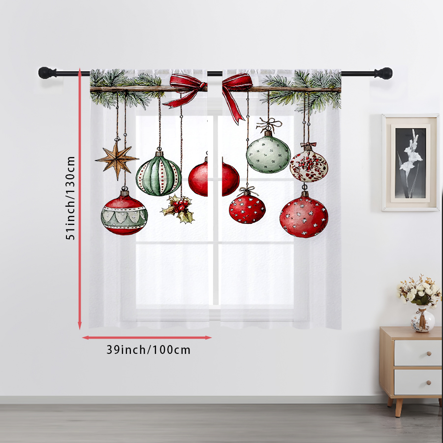 크리스마스 겨울 시어 커튼 2개, 별 모양 장식, 디지 - Curtain Rods 리뷰 및 가격