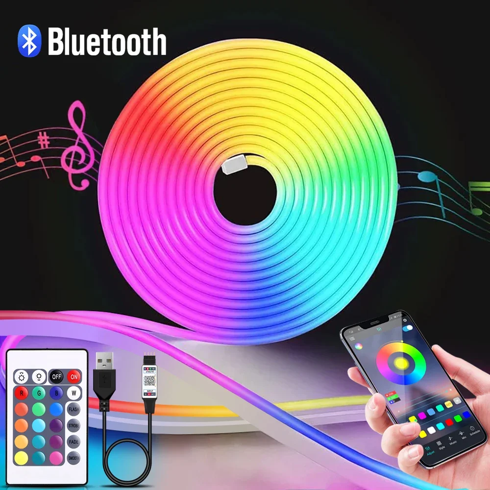 1-5m RGB LED 네온 스트립 라이트 5V USB - Led Strip Lights 리뷰 및 가격